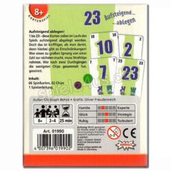 23 Aufsteigend ablegen Kartenspiel