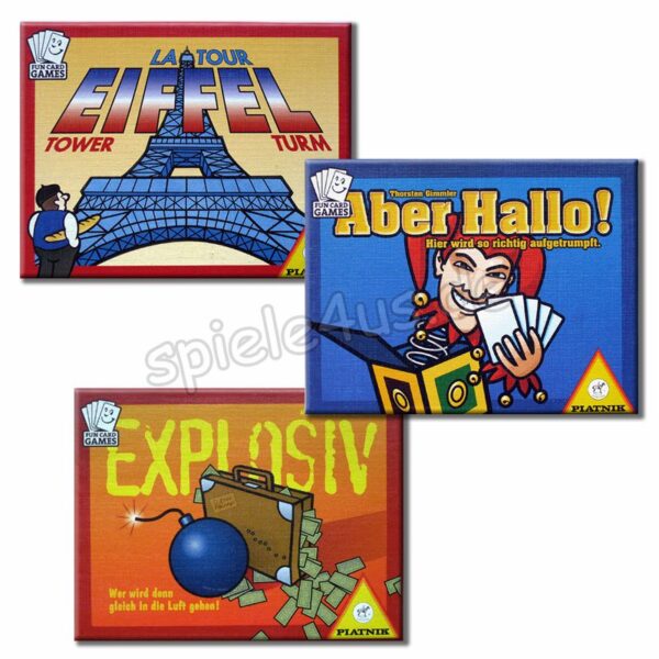 3 Kartenspiele Aber hallo, Explosiv + La tour Eiffel