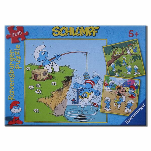 3 x 49 Teile Puzzle Schlumpf