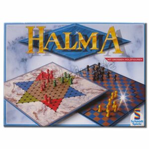 Halma mit grossen Holzfiguren