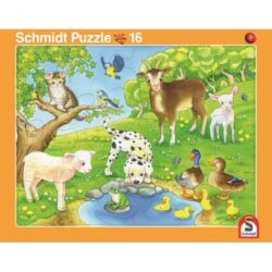 2er-Set Rahmenpuzzle Tierfamilie und Tierkinder 16+24 Teile