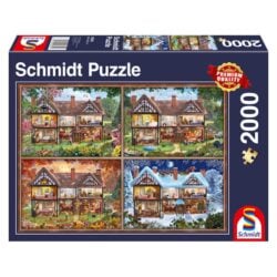 Jahreszeiten Haus 2000 Teile Puzzle Panorama Schmidt 58345