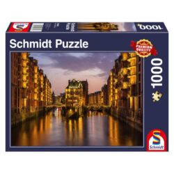 Speicherstadt am Abend Hamburg 1000 Teile Puzzle Schmidt 58358